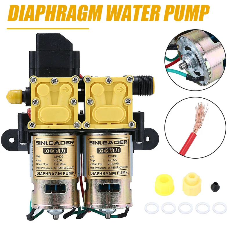 DC 12v 130PSI 10 12L/мин сельскохозяйственный Электрический водяной насос высокого
