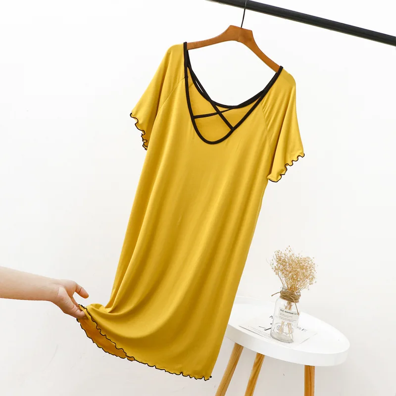 2021 New Spring Summer Modal Nightdress Women Loose Thin Round Neck Short Sleeve Solid Color Nightgown Home Wear
2021 New Spring Summer Modal Nightdress Women Loose Thin Round Neck Short Sleeve Solid Color Nightgown Home Wear