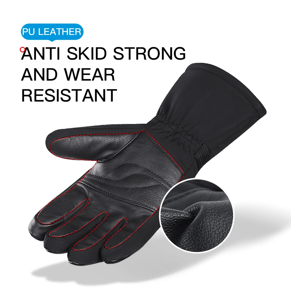 Утолщенные лыжные перчатки из искусственной кожи для спорта на открытом воздухе