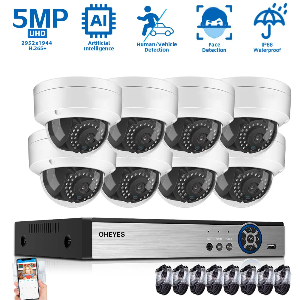 Система видеонаблюдения H.265 4K, 8 каналов, NVR IP-камеры, уличная водонепроницаемая купольная камера видеонаблюдения POE 5 МП, комплект систем безопасности с XMEYE
Система видеонаблюдения H.265 4K, 8 каналов, NVR IP-камеры, уличная водонепроницаемая купольная камера видеонаблюдения POE 5 МП, комплект систем безопасности с XMEYE