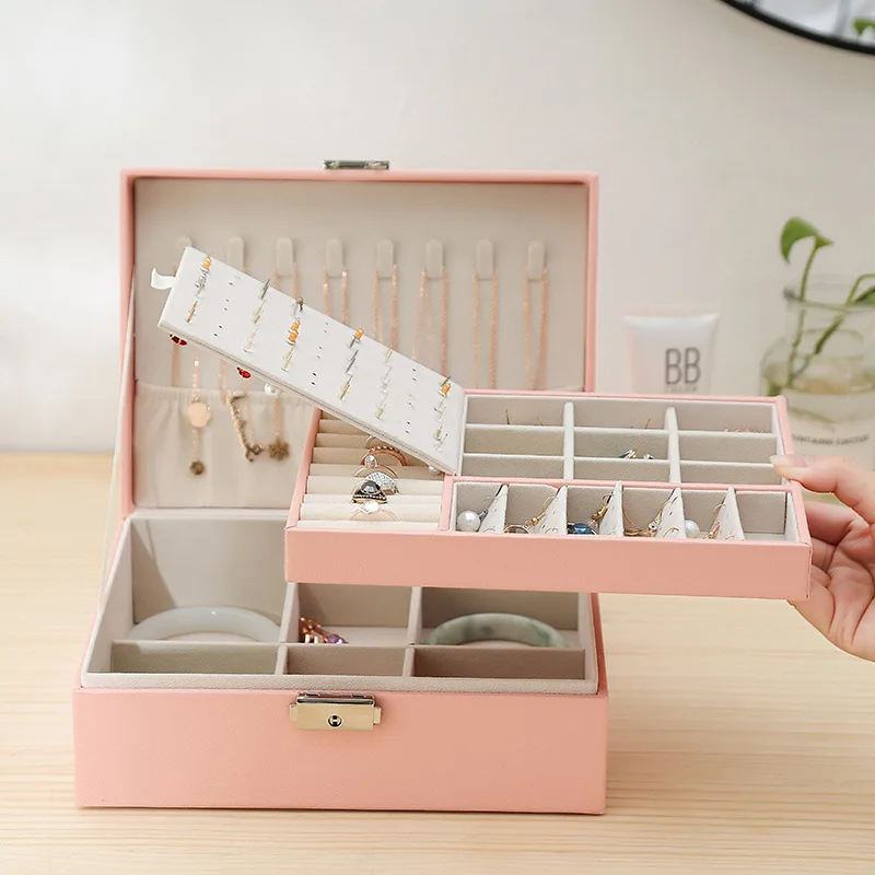 Double-layer PU leather jewelry box Earrings necklace jewelry storage box Multifunctional jewelry organizer
Double-layer PU leather jewelry box Earrings necklace jewelry storage box Multifunctional jewelry organizer