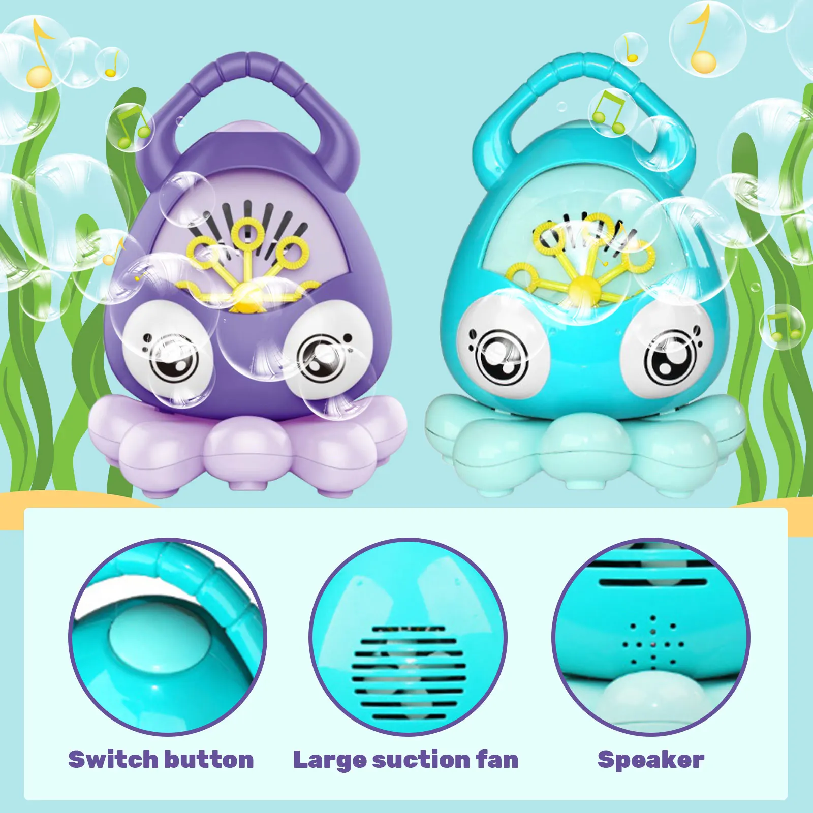 Funny Cute Octopus Automatic Bubble Blower Maker Machine Toy with Music for Kids Toddlers Bath Parties Outdoor Indoor Games
Funny Cute Octopus Automatic Bubble Blower Maker Machine Toy with Music for Kids Toddlers Bath Parties Outdoor Indoor Games