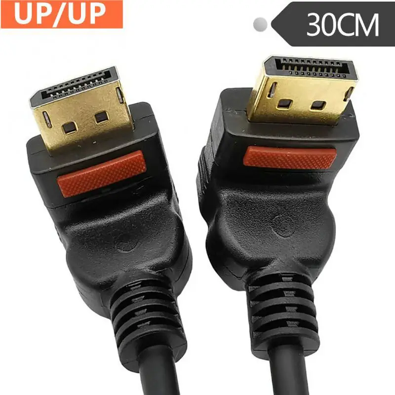 Angled DisplayPort Male to DP Display Port Male with Connector clasp control button Cable
Angled DisplayPort Male to DP Display Port Male with Connector clasp control button Cable