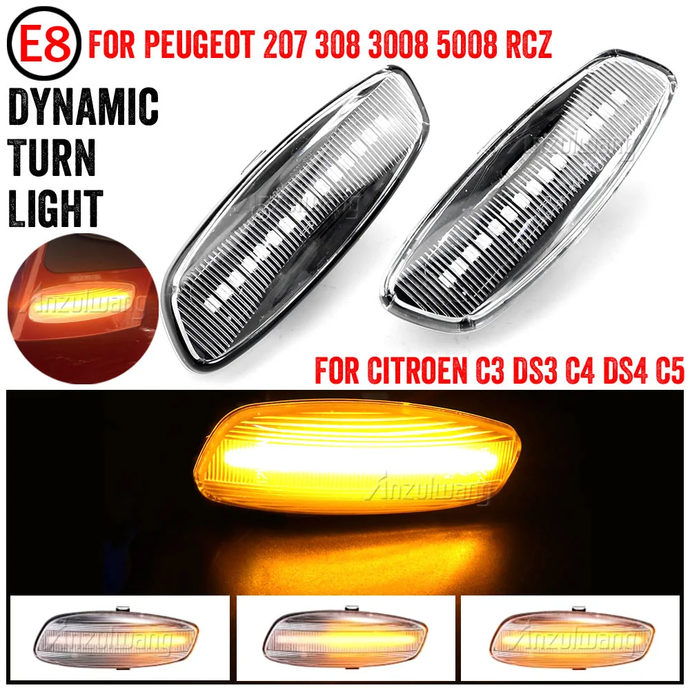 2X Dynamic LED Side Marker Light Signal Blinker for Peugeot 207 308 3008 5008 RCZ Sequential Turn Signal Indicator Light
2X Dynamic LED Side Marker Light Signal Blinker for Peugeot 207 308 3008 5008 RCZ Sequential Turn Signal Indicator Light