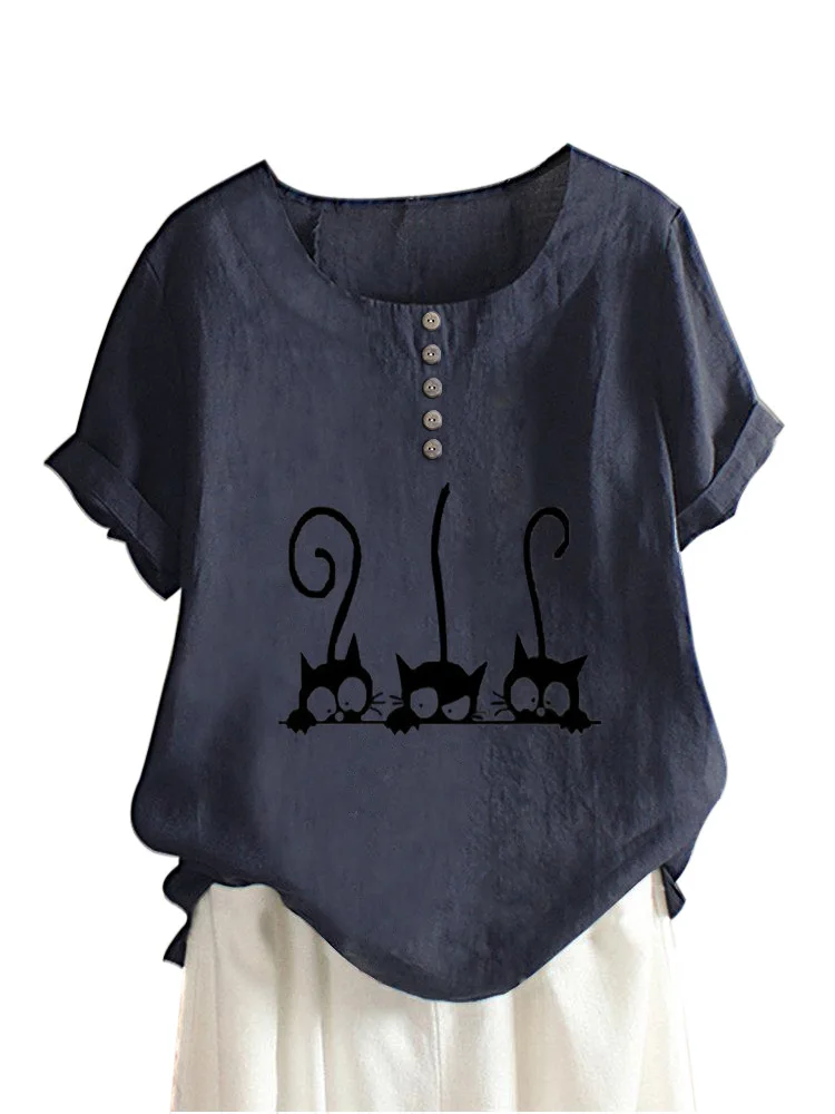 Summer Japan Korean Style Women Funny Short Sleeve T-shirts Cartoon Printed Buckles O-neck Comfortable Oversize Lady Casual Tee
Summer Japan Korean Style Women Funny Short Sleeve T-shirts Cartoon Printed Buckles O-neck Comfortable Oversize Lady Casual Tee
