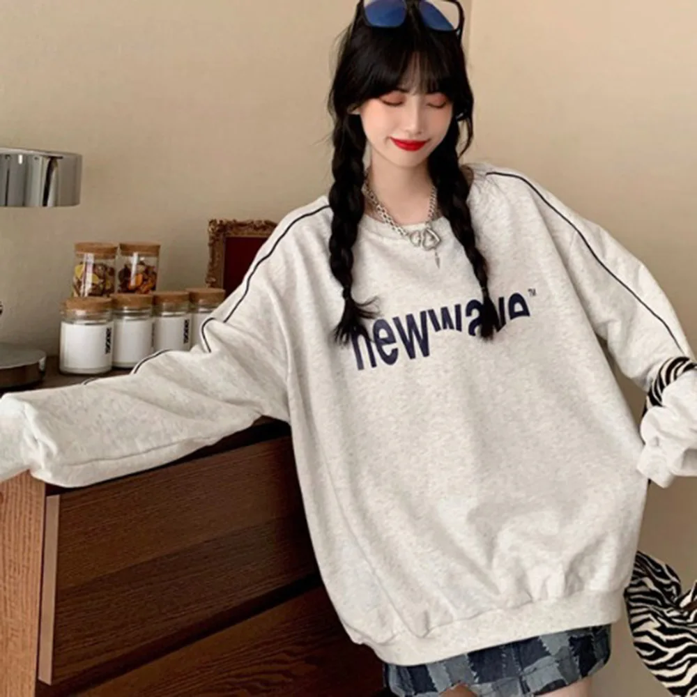 Women's Autumn New Pullover Casual Fashion Simple Trend Street Style Round Neck Long Sleeve Letter Printing Loose Top Hoodie
Women's Autumn New Pullover Casual Fashion Simple Trend Street Style Round Neck Long Sleeve Letter Printing Loose Top Hoodie