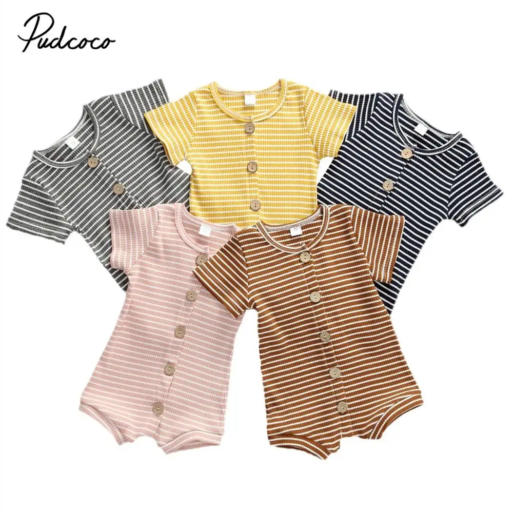 Infants Girls Romper, Cotton Top, Round Collar Short Sleeve Buttons Striped Jumpsuit Sleeping Summer
Infants Girls Romper, Cotton Top, Round Collar Short Sleeve Buttons Striped Jumpsuit Sleeping Summer