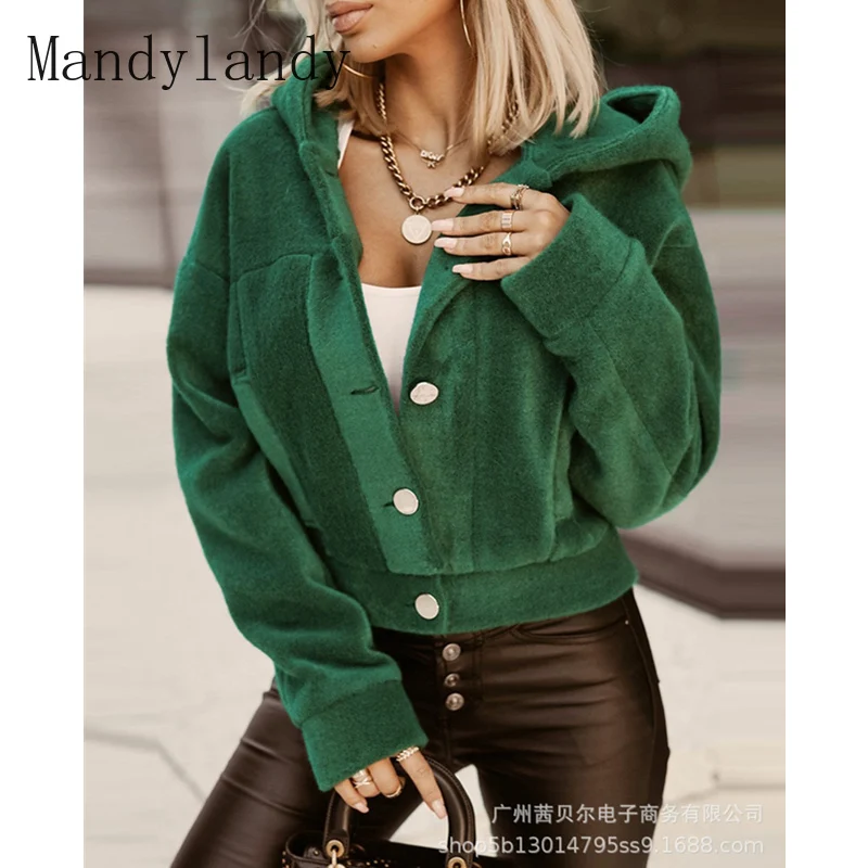Женское элегантное бархатное пальто Mandylandy с капюшоном, Женская осенне-зимняя однобортная куртка с длинным рукавом, верхняя одежда
Женское элегантное бархатное пальто Mandylandy с капюшоном, Женская осенне-зимняя однобортная куртка с длинным рукавом, верхняя одежда