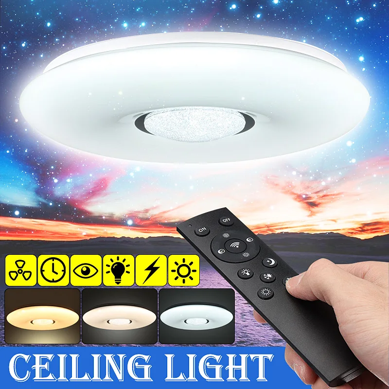 100W LED Dimmable Ceiling Lamp Down Light Fixture Surface Living Room Bedroom Remote Control 3 Lighting Colors Home Indoor Light
100W LED Dimmable Ceiling Lamp Down Light Fixture Surface Living Room Bedroom Remote Control 3 Lighting Colors Home Indoor Light