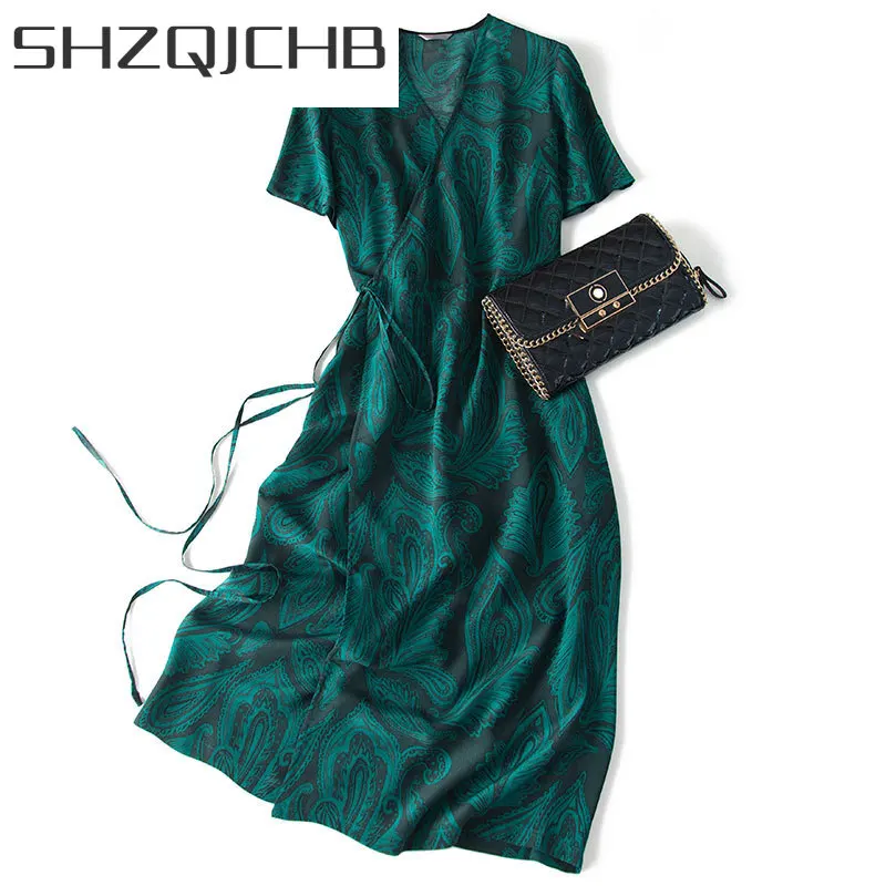 SHZQ 2021 New Vintage Green Real Silk Dress Women Summer Elegant Vestidos Korean Boho Sexy Long Floral Dresses Ropa Mujer 4049
SHZQ 2021 New Vintage Green Real Silk Dress Women Summer Elegant Vestidos Korean Boho Sexy Long Floral Dresses Ropa Mujer 4049
