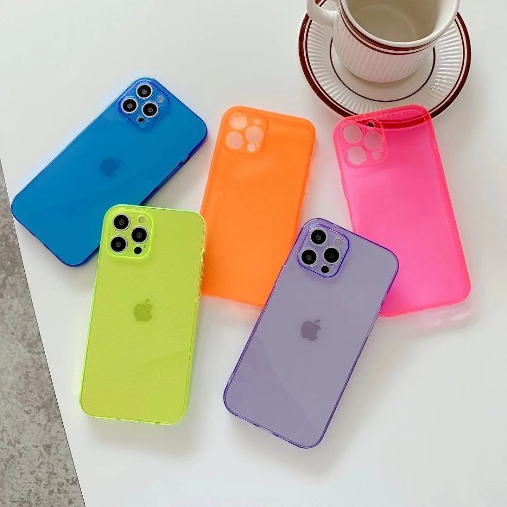 Colorful Fluorescent Clear Anti-fall Phone Case For iPhone 12 11 Pro Max XR XS Max 7 8 6 Plus X Camera Protective Soft TPU Cover
Colorful Fluorescent Clear Anti-fall Phone Case For iPhone 12 11 Pro Max XR XS Max 7 8 6 Plus X Camera Protective Soft TPU Cover