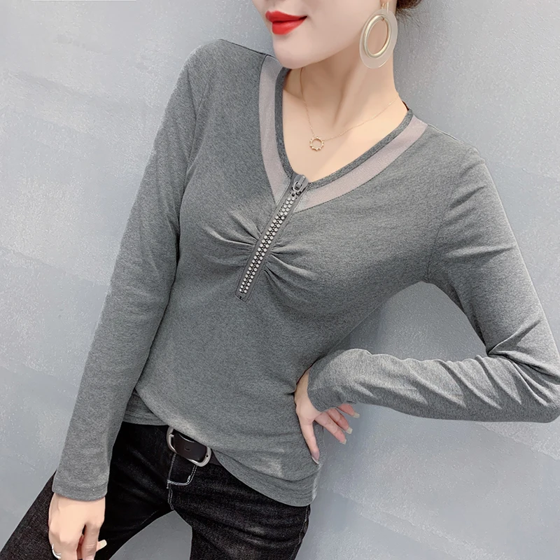 2020 Autumn Long Sleeve Women T-Shirt Fashion casual Solid Color V-Neck Tops And Shirt Plus Size women clothing
2020 Autumn Long Sleeve Women T-Shirt Fashion casual Solid Color V-Neck Tops And Shirt Plus Size women clothing