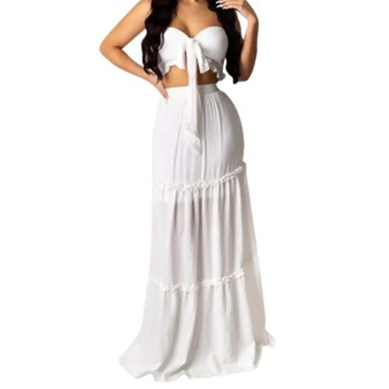 Matching Sets Two Piece Dress Women Strapless Cami Top & High Waist Skirt Solid Chic Plus Size Suit
Matching Sets Two Piece Dress Women Strapless Cami Top & High Waist Skirt Solid Chic Plus Size Suit