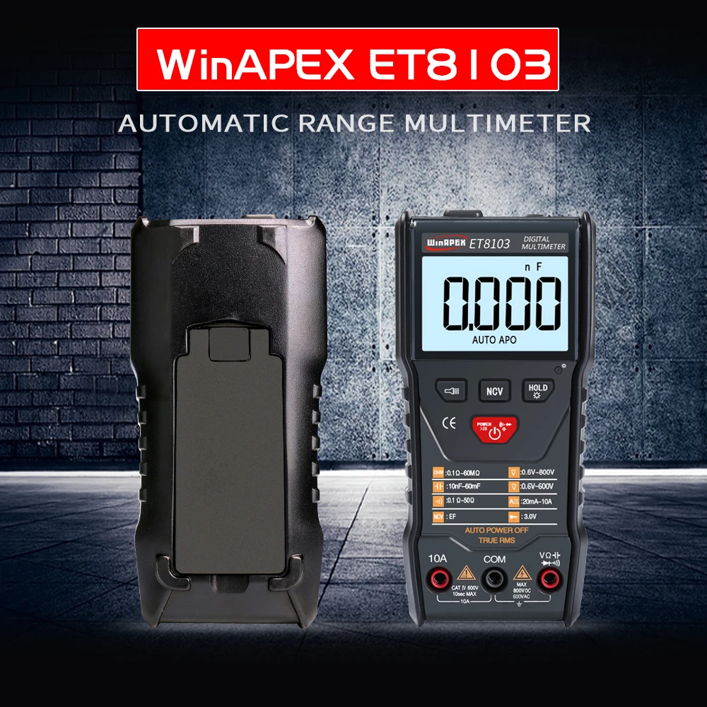 WinAPEX ET8103 Digital Multimeter Auto Measure Multimeter AC/DC Voltage Current Capacitance Electric Field Resistance Meter
WinAPEX ET8103 Digital Multimeter Auto Measure Multimeter AC/DC Voltage Current Capacitance Electric Field Resistance Meter