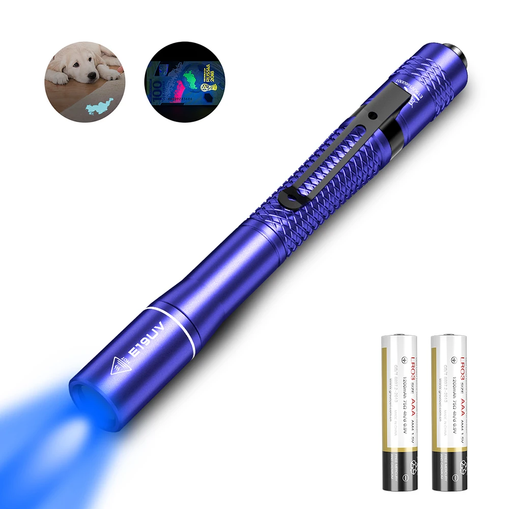 УФ-светодиодный фонарик WUBEN E19UV, фонарь, Ультрафиолетовый фонарь, фонарь с батареей AAA 365 нм для обнаружения денег
УФ-светодиодный фонарик WUBEN E19UV, фонарь, Ультрафиолетовый фонарь, фонарь с батареей AAA 365 нм для обнаружения денег