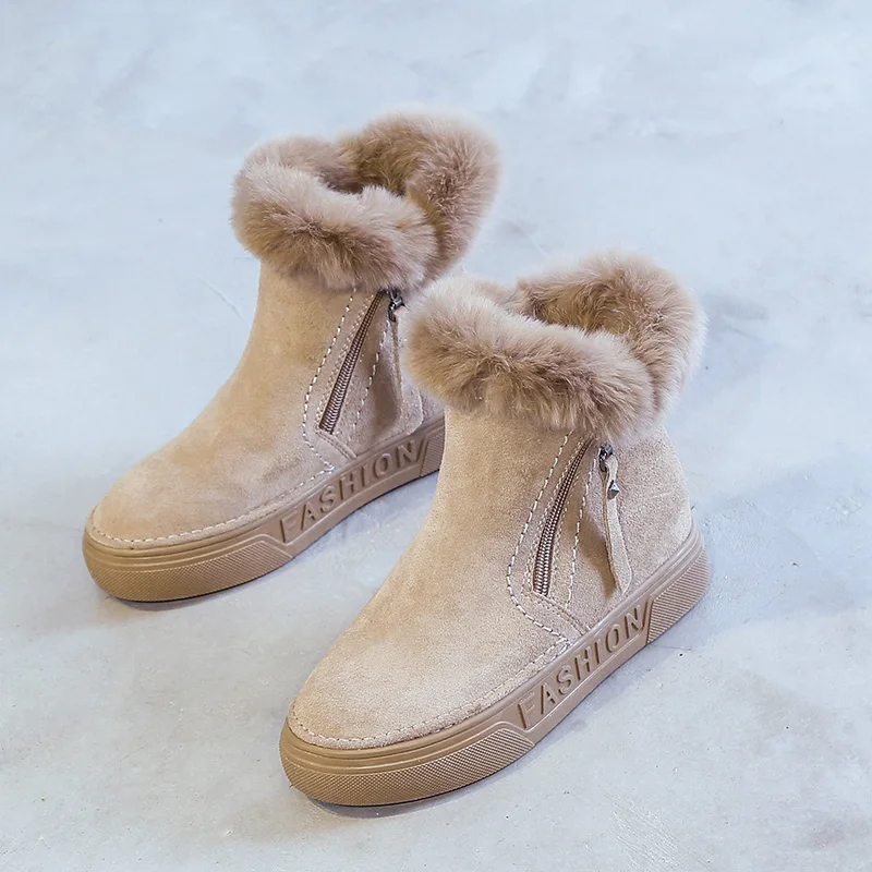 Winter Boots Women Fur Ankle Snow Boots For Women Khaki Black Zipper Flat Platform Boots 2021 New Fashion Designer
Winter Boots Women Fur Ankle Snow Boots For Women Khaki Black Zipper Flat Platform Boots 2021 New Fashion Designer