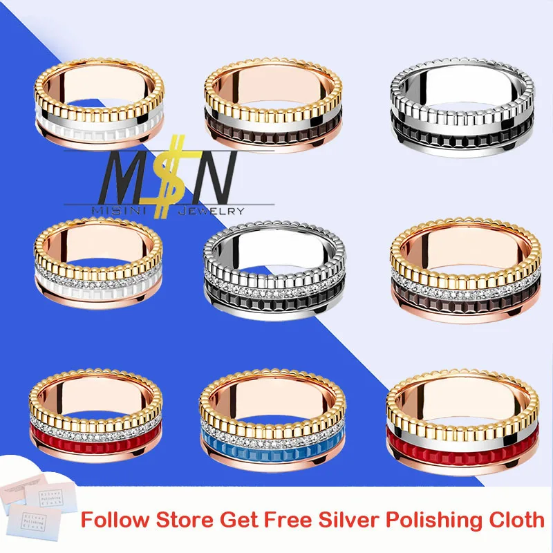 High Quality 100% Original Couple Ceramic Ring Diamond Rotating Ring Charm Jewelry With Logo 1:1 Valentine's Day Christmas Gift
High Quality 100% Original Couple Ceramic Ring Diamond Rotating Ring Charm Jewelry With Logo 1:1 Valentine's Day Christmas Gift