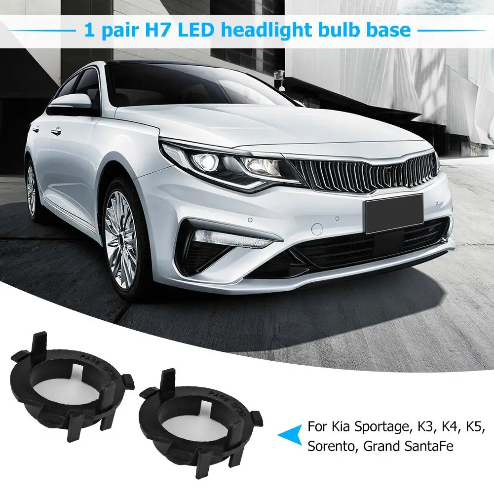 

2Pcs H7 LED Headlight Bulb Base Adapter Holder Retainer For Hyundai Sonata Tucson Nissan Qashqai Kia Sportage K3 Sorento