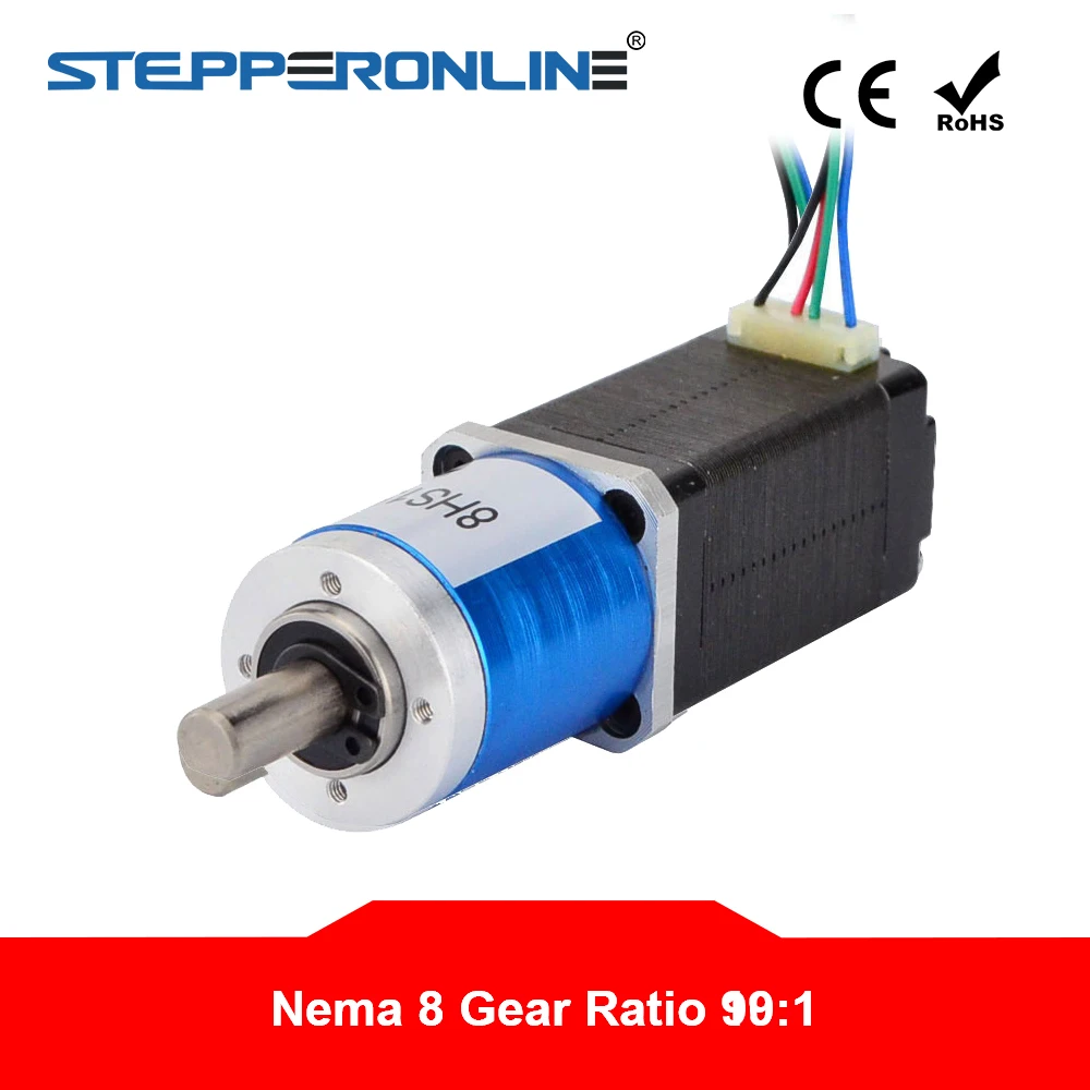 

NEW Nema 8 Gear Stepper Motor Bipolar 4-lead L=38mm w/ Gear Ratio 19:1 Planetary Gearbox 0.6A for 3D Printer