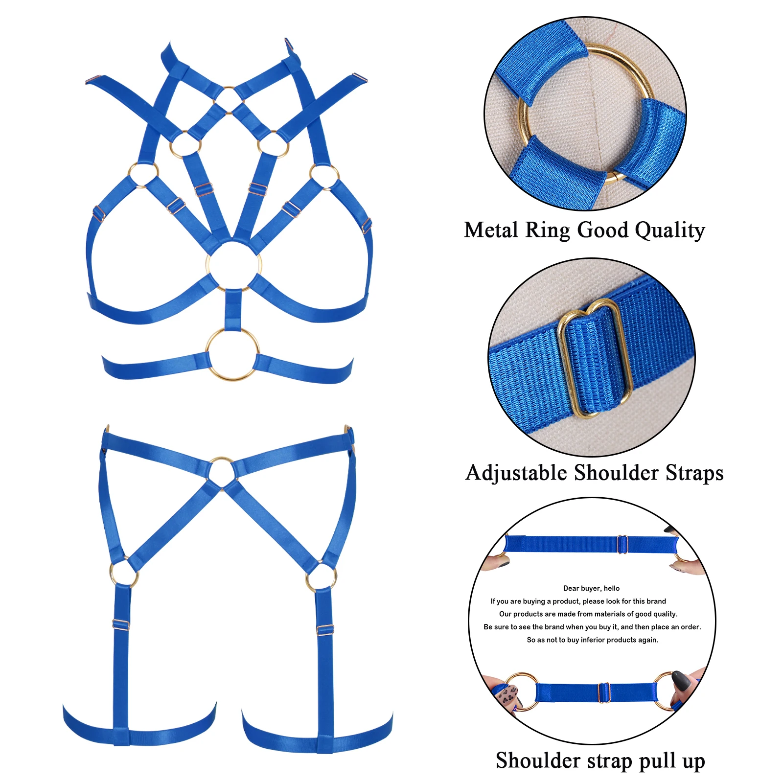 Royal Blue Harness Sexy Ladies Lingerie Set Restrain Neck Straps Firm Adjust Suspender Wedding Garter Accessory Festival Rave
Royal Blue Harness Sexy Ladies Lingerie Set Restrain Neck Straps Firm Adjust Suspender Wedding Garter Accessory Festival Rave