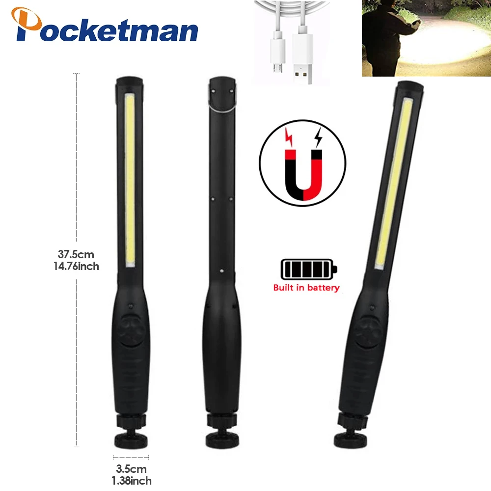 Cob strip light auto repair work light bottom with magnet with hook Flashlight Rechargeable Magnetic Camping Sports + USB Cable
Cob strip light auto repair work light bottom with magnet with hook Flashlight Rechargeable Magnetic Camping Sports + USB Cable