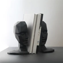 2pcs Elegant European Study Office Book Holder Magazine Organizer Decorations Crafts Human Face Brain Bookends Table Storage