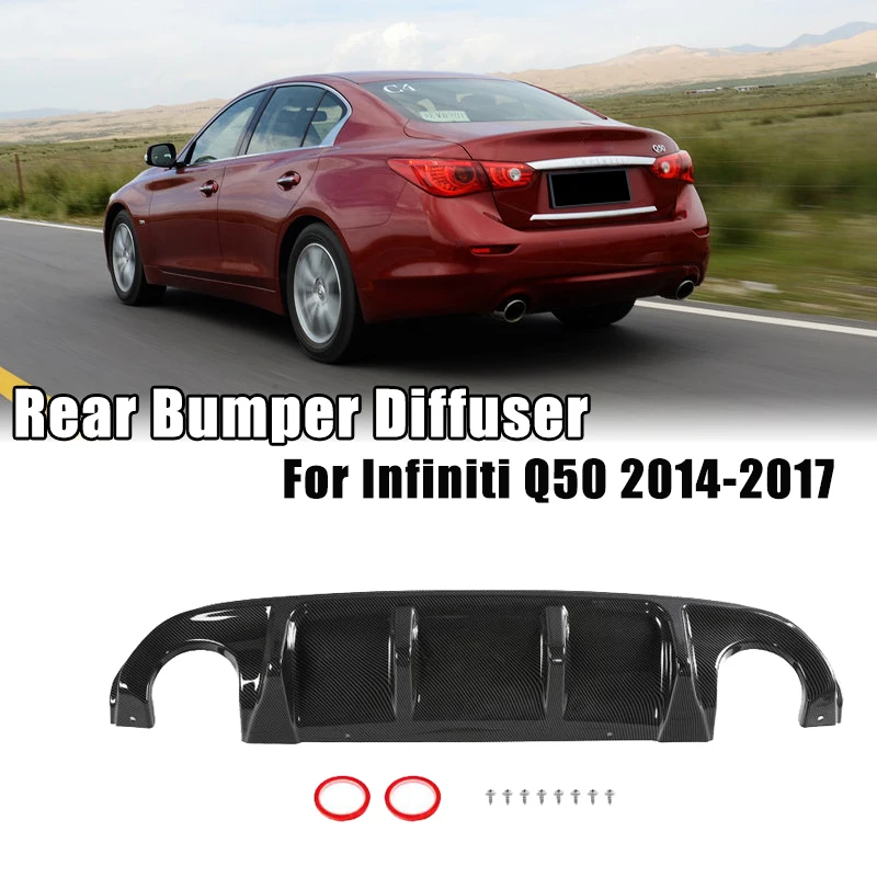 For Infiniti Q50 2014-2017 Rear Bumper Diffuser Splitter Lip Carbon Fiber Black Look Rear Bumper Lower Protection Guard
For Infiniti Q50 2014-2017 Rear Bumper Diffuser Splitter Lip Carbon Fiber Black Look Rear Bumper Lower Protection Guard