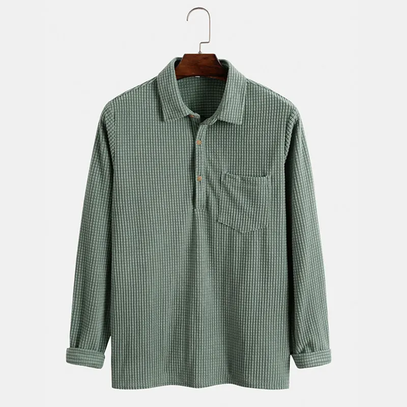 Men's Shirt Autumn New Men's Long Sleeve Lapel Casual Shirt Fashion Solid Color Loose Shirt Waffle Shirt 2022
Men's Shirt Autumn New Men's Long Sleeve Lapel Casual Shirt Fashion Solid Color Loose Shirt Waffle Shirt 2022