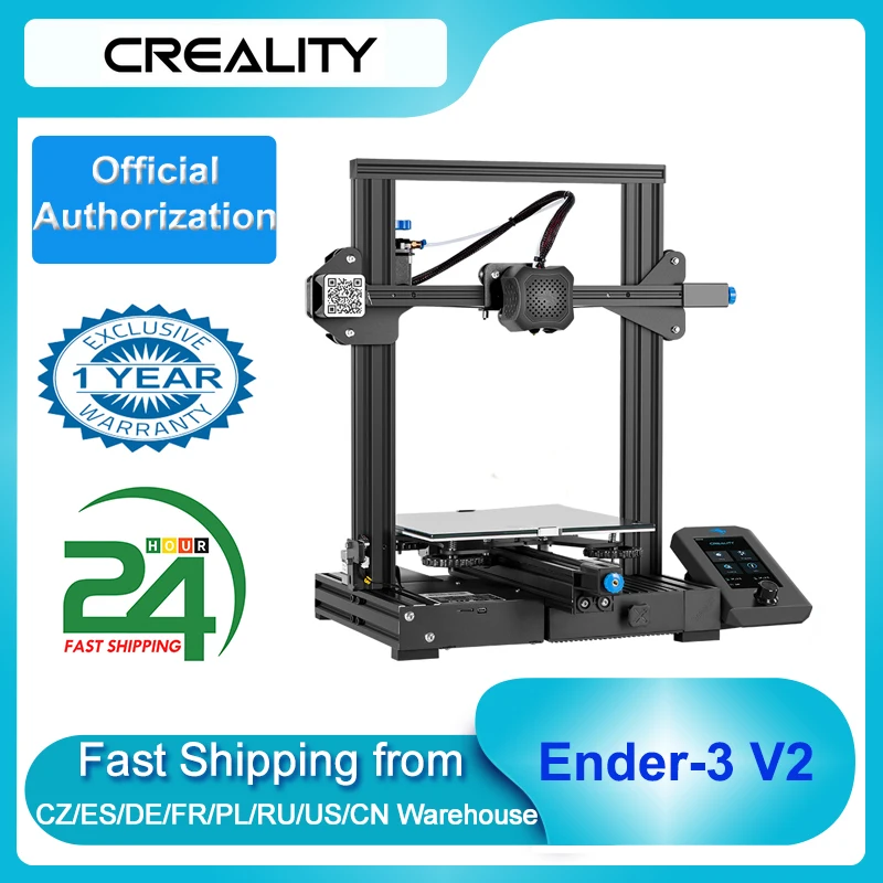 3D-принтер CREALITY 3D Ender-3 V2, материнская плата размером 220*220*250 мм с бесшумными шаговыми драйверами TMC2208, новый пользовательский экран дисплея
3D-принтер CREALITY 3D Ender-3 V2, материнская плата размером 220*220*250 мм с бесшумными шаговыми драйверами TMC2208, новый пользовательский экран дисплея