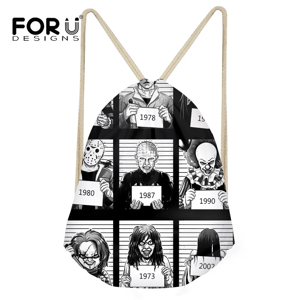 FORUDESIGNS Horror Movie Design Print Drawstring Bags for Boys Girls Casual Fashion Backpack Campus Bags Large Storage Bags Sac
FORUDESIGNS Horror Movie Design Print Drawstring Bags for Boys Girls Casual Fashion Backpack Campus Bags Large Storage Bags Sac