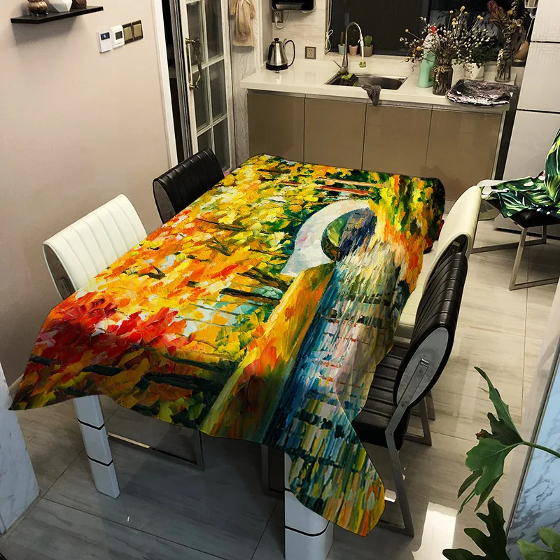 Modern style oil painting print pattern washable decorative household waterproof tablecloth
Modern style oil painting print pattern washable decorative household waterproof tablecloth