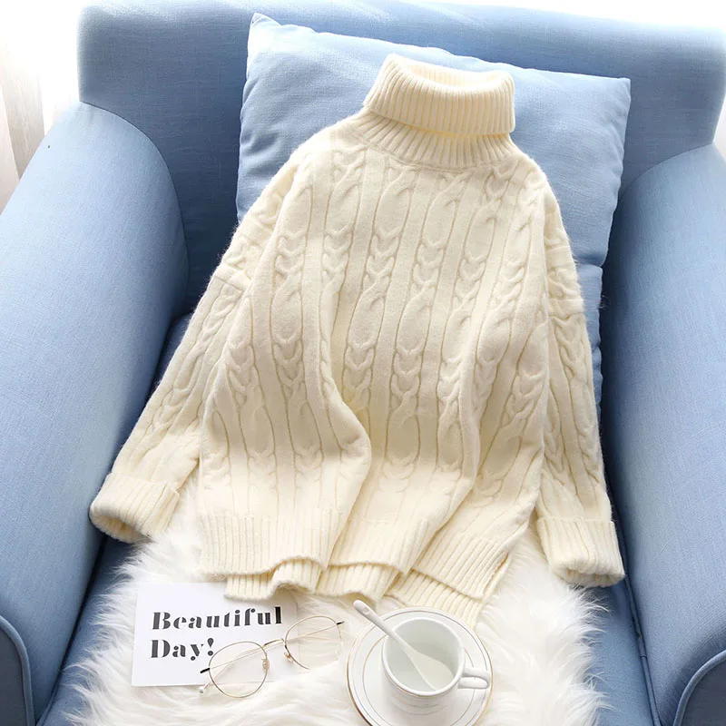 White Turtleneck Women Thicken Warm Sweaters 2021 Winter New Loose Long-Sleeved Lady Outwear Coat Tops
White Turtleneck Women Thicken Warm Sweaters 2021 Winter New Loose Long-Sleeved Lady Outwear Coat Tops