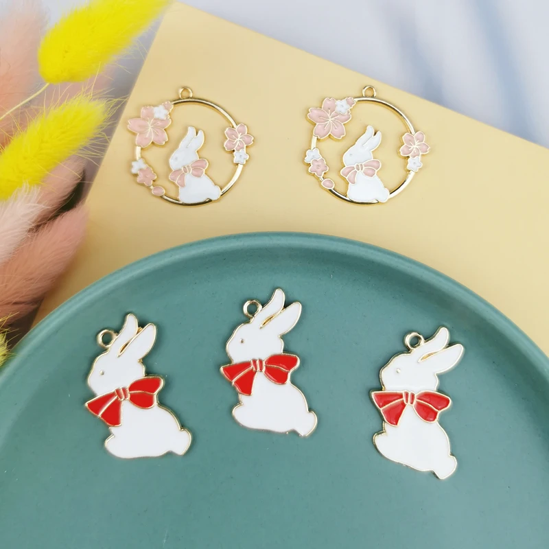 10pcs DIY Material Enamel Cute Wreath Bow Rabbit Shape Charms Ornament Bracelet Pendants For Necklace Earring Jewelry Making
10pcs DIY Material Enamel Cute Wreath Bow Rabbit Shape Charms Ornament Bracelet Pendants For Necklace Earring Jewelry Making