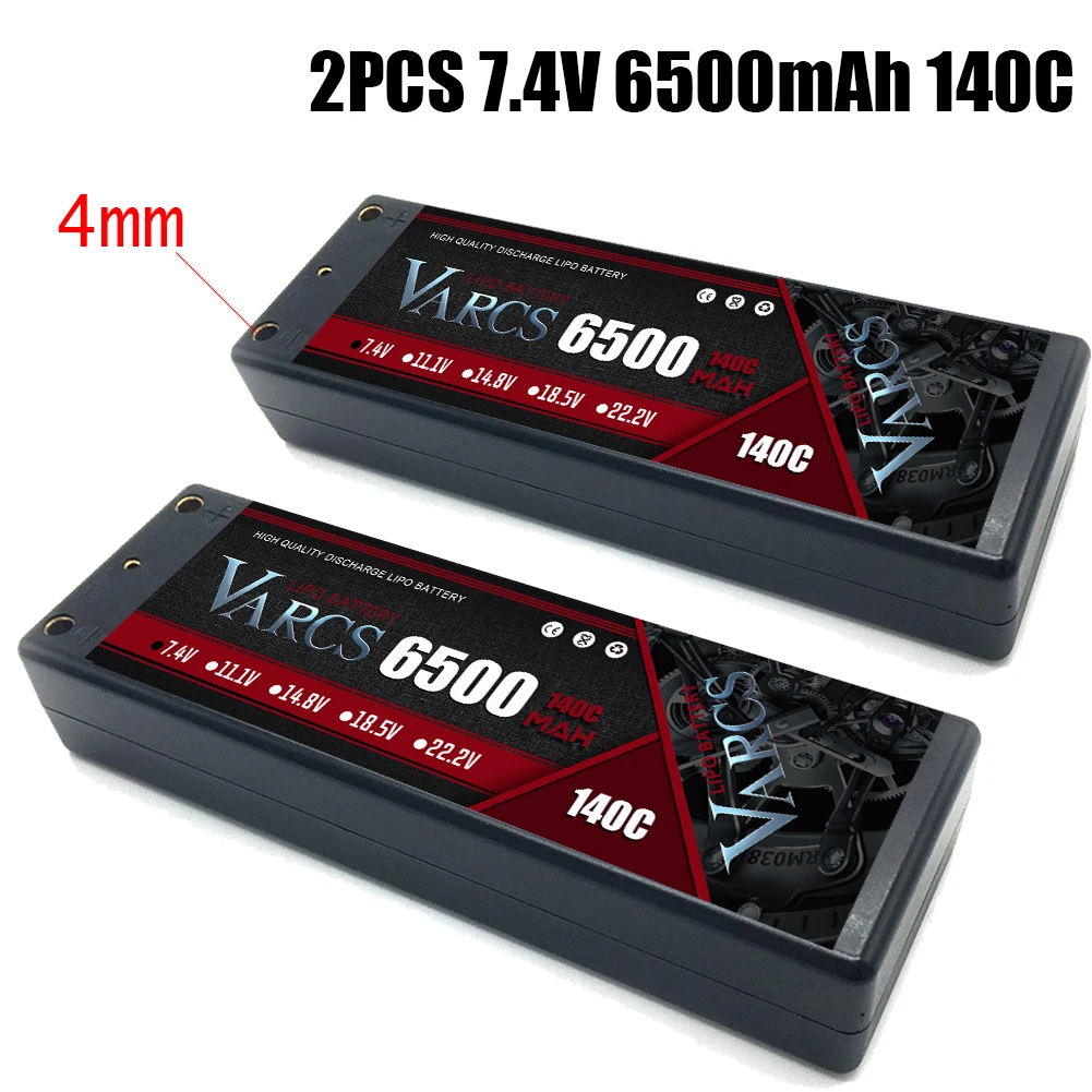 2PCS VARCS Lipo Batteries 2S 7.4V 6500mAh 140C/280C HardCase for RC 1/8 /10 Car Off-Road Buggy Truck Boats Drone salash Parts
2PCS VARCS Lipo Batteries 2S 7.4V 6500mAh 140C/280C HardCase for RC 1/8 /10 Car Off-Road Buggy Truck Boats Drone salash Parts