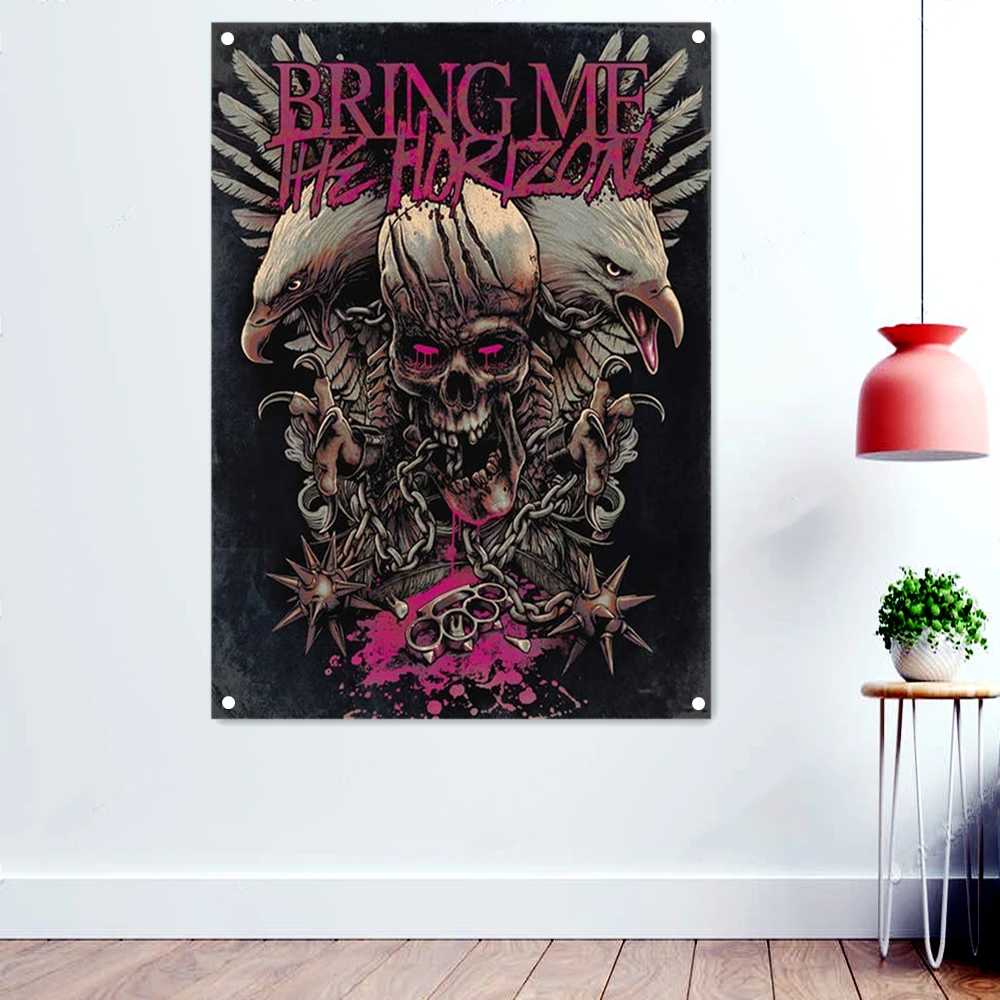 Skull Eagles Scary Bloody Death Art Flag Wall Hanging Chart Painting Rock Band Banner Heavy Metal Music Posters Home Decoration
Skull Eagles Scary Bloody Death Art Flag Wall Hanging Chart Painting Rock Band Banner Heavy Metal Music Posters Home Decoration