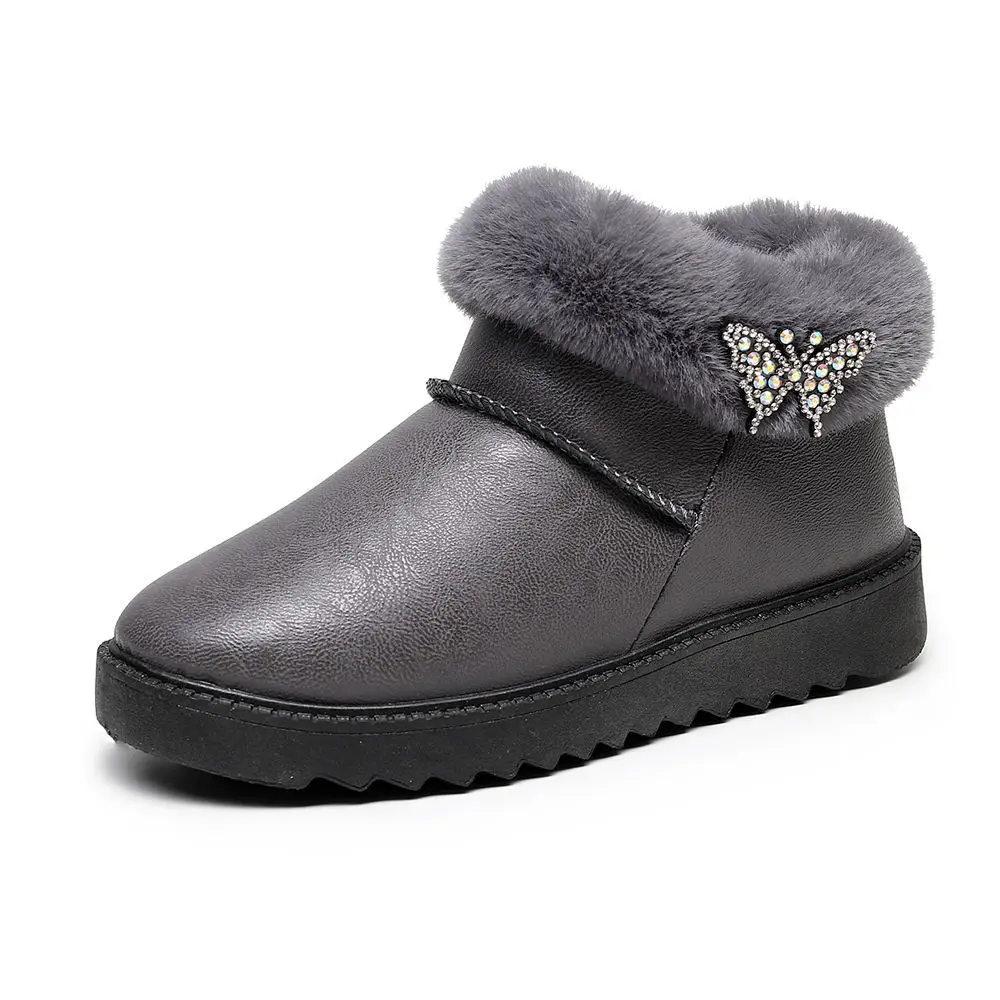 Female rhinestone butterfly knot fashion ankle boots woman furry shoes Women winter snow boots plush shoes 
Female rhinestone butterfly knot fashion ankle boots woman furry shoes Women winter snow boots plush shoes