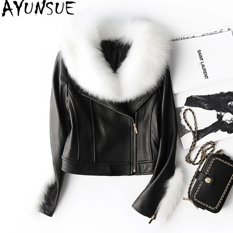 AYUNSUE Natural Women's Winter Sheepskin Coat Female Real Fox Fur Collar 100% Genuine Leather Jacket Woman Clothes 2020 Hiver 78
AYUNSUE Natural Women's Winter Sheepskin Coat Female Real Fox Fur Collar 100% Genuine Leather Jacket Woman Clothes 2020 Hiver 78