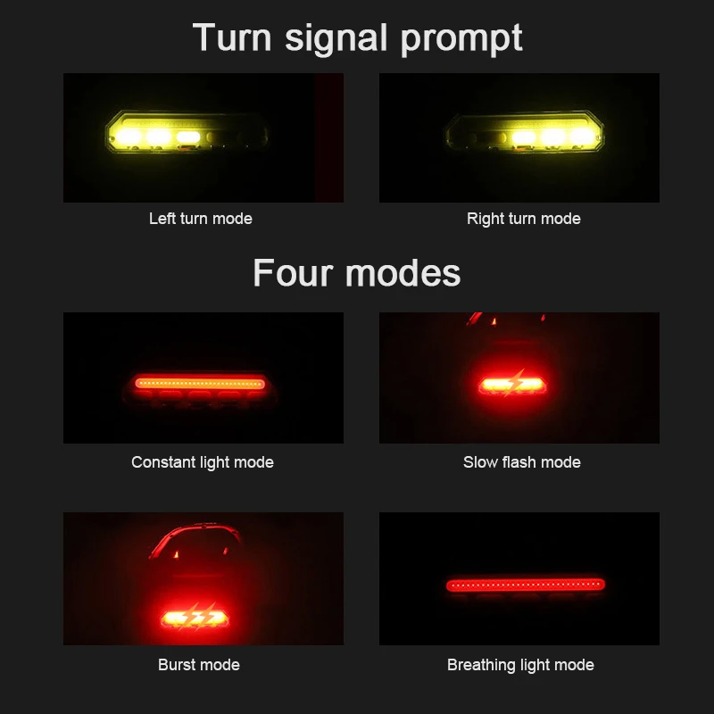 Bicycle Turn Signal Smart Bike Tail Light Remote Control Turn Indicator USB Charging Warning Cycling Backpack Helmet Lamp 6 Mode
Bicycle Turn Signal Smart Bike Tail Light Remote Control Turn Indicator USB Charging Warning Cycling Backpack Helmet Lamp 6 Mode