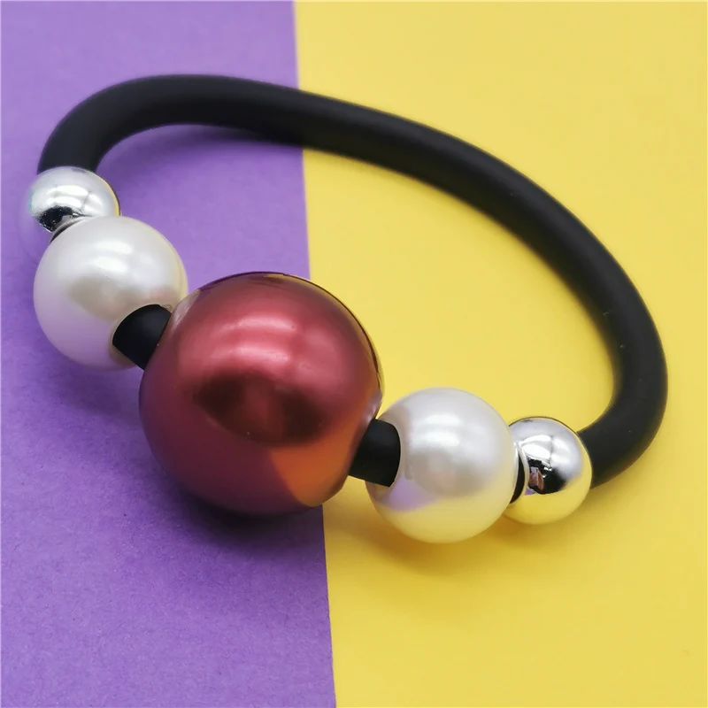 Marliwoo New Big Pearl Charm Bracelets Women Luxury Jewelry Simple Statement Jewelry Handmade Rubber Bangles Party Accessories 
Marliwoo New Big Pearl Charm Bracelets Women Luxury Jewelry Simple Statement Jewelry Handmade Rubber Bangles Party Accessories