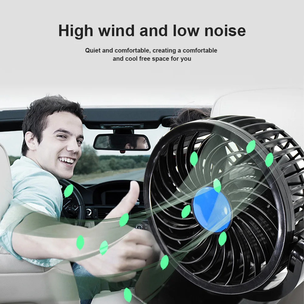 12V 24V Car Fan 360 Degree Adjustable Air Cooling Dual Head Fan Low Noise Dashboard Car Auto Cooler Air Fan Car Accessories
12V 24V Car Fan 360 Degree Adjustable Air Cooling Dual Head Fan Low Noise Dashboard Car Auto Cooler Air Fan Car Accessories
