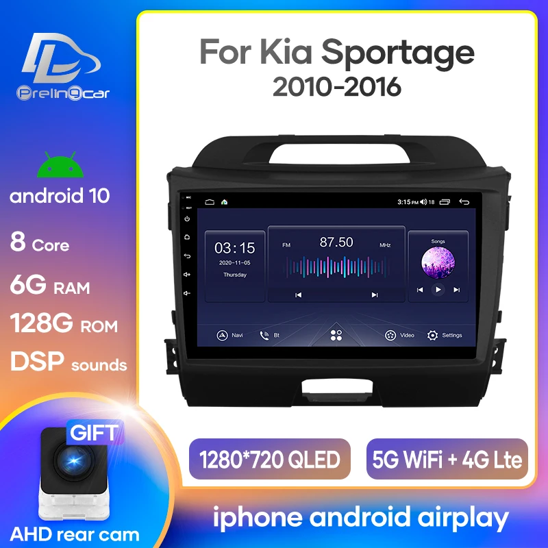 Автомобильный радиоприемник Android 10 стереоприемник для Kia Sportage 2010 2016 видеоплеер