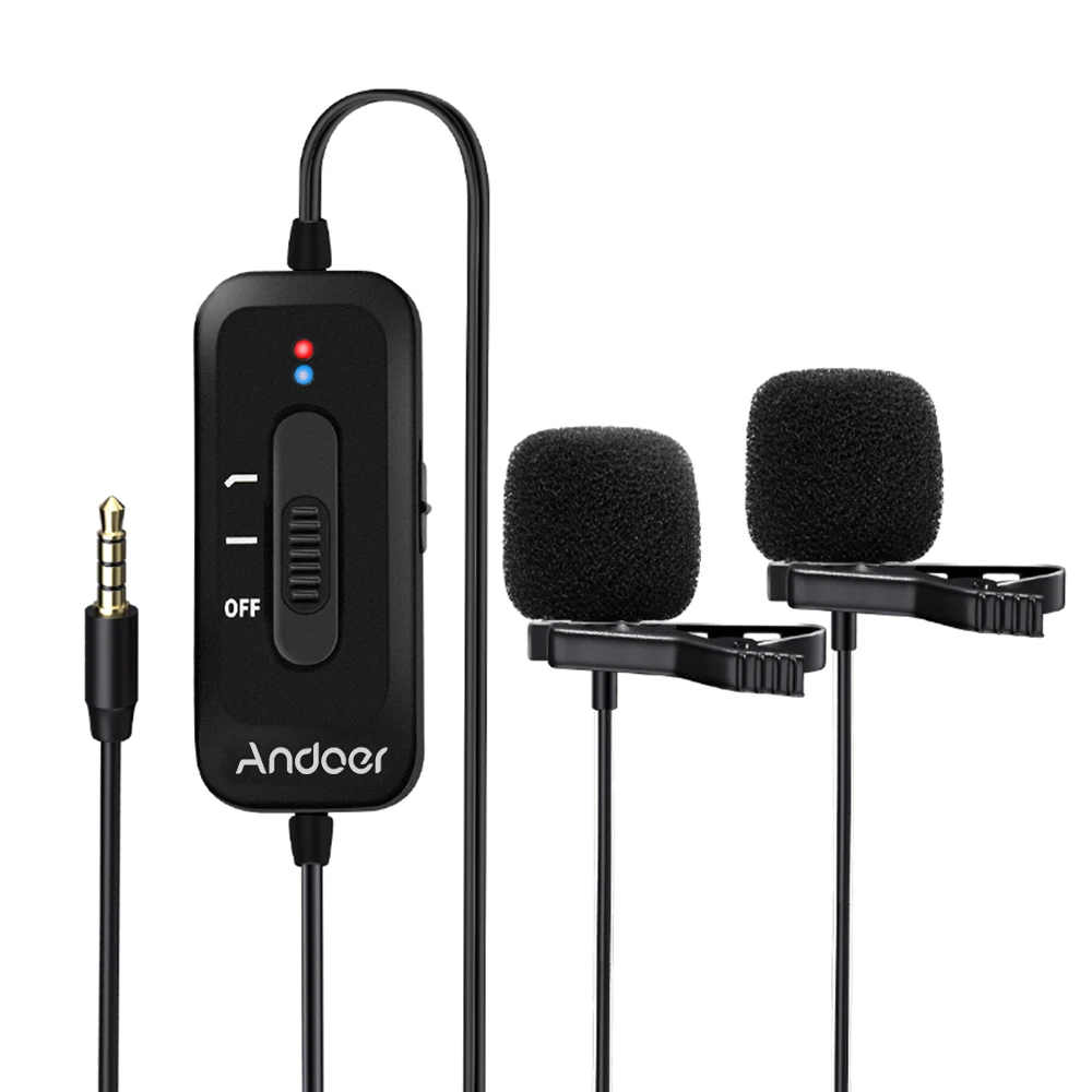 Andoer AD-M2 Pro Двойной Mic Клип на петличный микрофон с всенаправленной 3,5 мм разъем для смартфонов камеры Запись
Andoer AD-M2 Pro Двойной Mic Клип на петличный микрофон с всенаправленной 3,5 мм разъем для смартфонов камеры Запись
