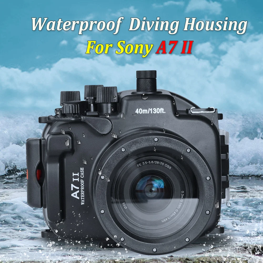 

Seafrogs для подводной Камеры Sony A7 II A72 A7M2 40 м/130 футов, Корпус Подводной Камеры Для Дайвинга, встроенный датчик обнаружения утечки, порт синхронн...