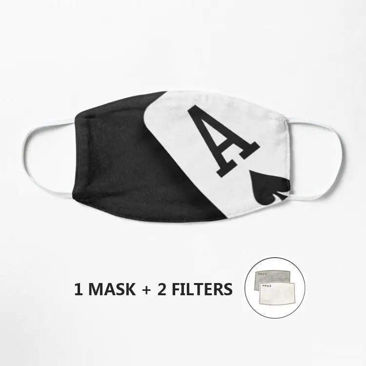 Монохромная маска для игральных карт Ace of Spades, маска для лица, хлопковая ткань, моющаяся маска с фильтром и карманом, унисекс, 100% хлопок
Монохромная маска для игральных карт Ace of Spades, маска для лица, хлопковая ткань, моющаяся маска с фильтром и карманом, унисекс, 100% хлопок