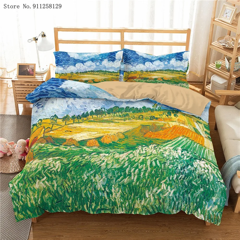 2/3 Pieces Beautiful Landscape Bedding Sets Oil Painting Duvet Cover Set Colorful Artistic Bed Quilt Cover Set Flower Bedspread
2/3 Pieces Beautiful Landscape Bedding Sets Oil Painting Duvet Cover Set Colorful Artistic Bed Quilt Cover Set Flower Bedspread