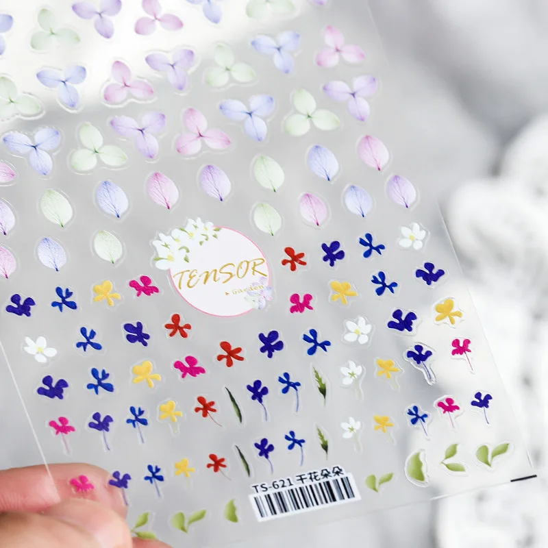 New craft high quality ultra-thin 3D nail stickers imitation dried flower nail art decoration decal nail stickers
New craft high quality ultra-thin 3D nail stickers imitation dried flower nail art decoration decal nail stickers