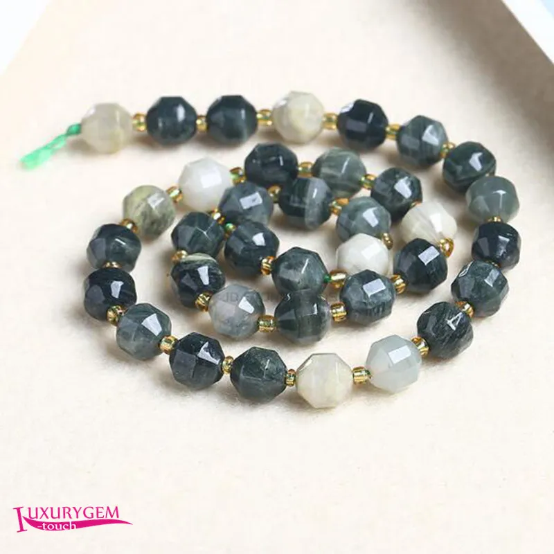 Natural Green Amphibole Stone Spacer Loose Beads 6/8/10mm Faceted Olives Shape DIY Jewelry Making Bead a3818
Natural Green Amphibole Stone Spacer Loose Beads 6/8/10mm Faceted Olives Shape DIY Jewelry Making Bead a3818