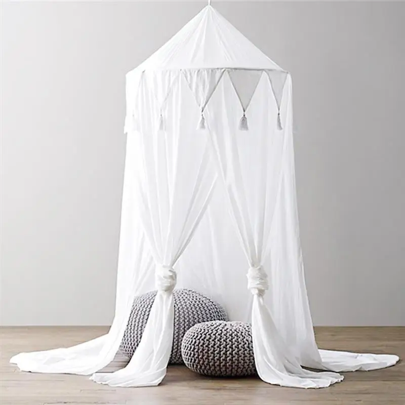 1PC Nordic New Chiffon Pennant Tassel Children Dome Tent Baby Bed Mosquito Net Home Decoration Bed Curtain 
1PC Nordic New Chiffon Pennant Tassel Children Dome Tent Baby Bed Mosquito Net Home Decoration Bed Curtain
