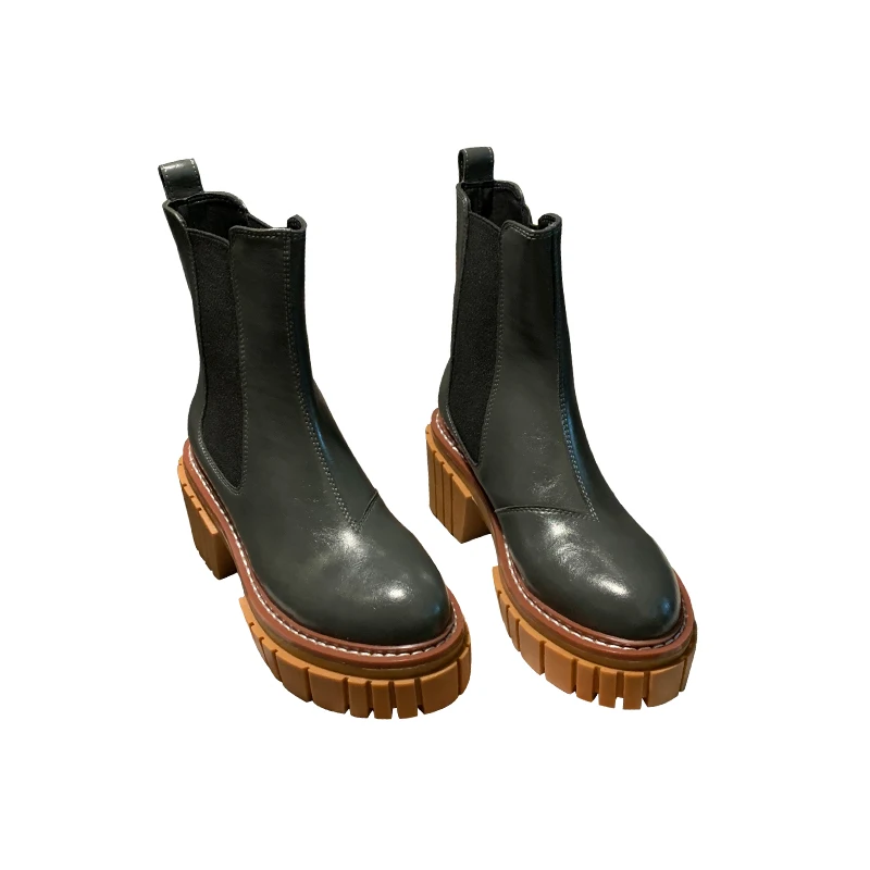 British Style Chelsea Leather Boots Trendy Thick-heeled Thick-soled Chimney Ankle Boots for Women Chunky Platform Causal Shoes
British Style Chelsea Leather Boots Trendy Thick-heeled Thick-soled Chimney Ankle Boots for Women Chunky Platform Causal Shoes