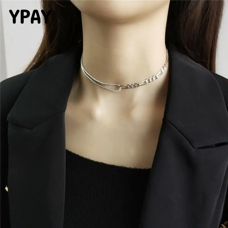 YPAY Authentic 925 Sterling Silver Chain Necklace for Women Tennis Zircon Asymmetry Chokers Necklaces Festival Jewelry YMN156
YPAY Authentic 925 Sterling Silver Chain Necklace for Women Tennis Zircon Asymmetry Chokers Necklaces Festival Jewelry YMN156
